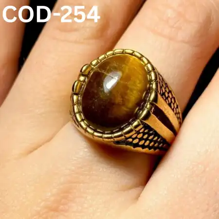 Turkish Origin Handmade Tiger Stone Finger Ring COD-254